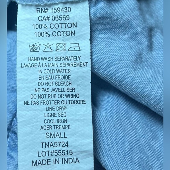 Elan Women's Faux Denim Smock Mini Dress,3/4 Puffy Sleeves, Size Small - Picture 10 of 11